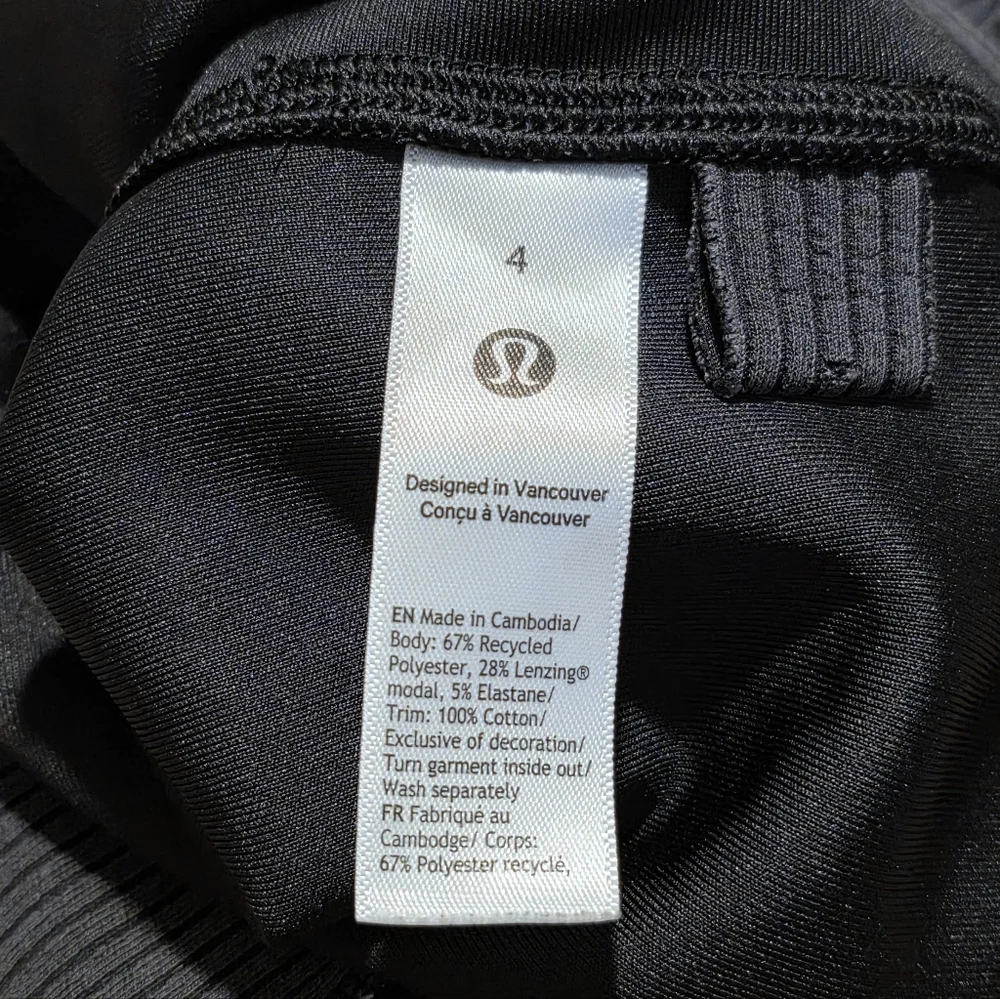 lululemon Ribbed Softstreme Cropped Tank Top Black Size 4